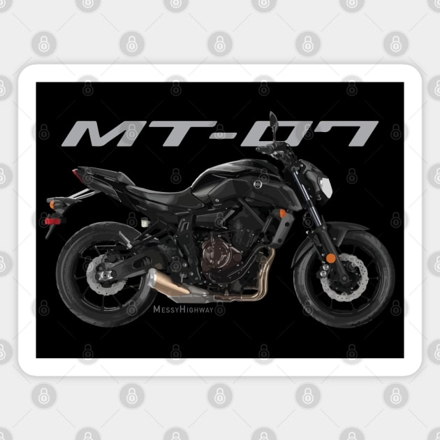 Yamaha MT-07 19 black, sl Magnet by MessyHighway